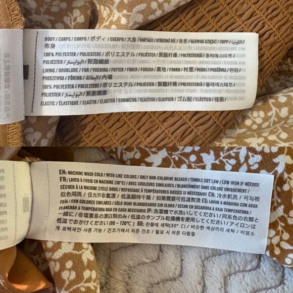 Abercrombie & Fitch Brown Floral Pattern V-Neck Long Sleeve Blouse - Size Medium - Picture 7 of 8